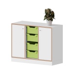 qickly® Schrank, 2 OH, 2 Türen mit Schloss, 4 große Ergo Tray Boxen, B/H/T: 104,2x74,3x42,6 cm 